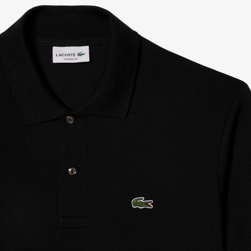 Men's Lacoste Original L.12.12 Petit Piqué Cotton Polo Shirts Black | UNA417650