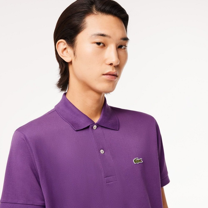 Men's Lacoste Original L.12.12 Petit Piqué Cotton Polo Shirts Mauve purple | MXA548391