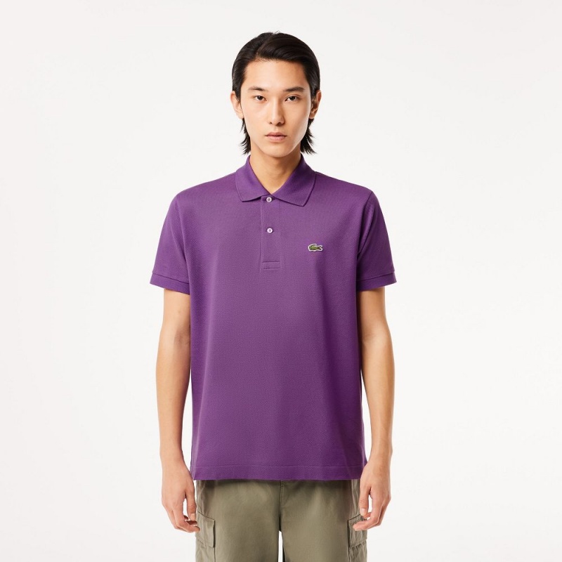 Men\'s Lacoste Original L.12.12 Petit Piqué Cotton Polo Shirts Mauve purple | MXA548391