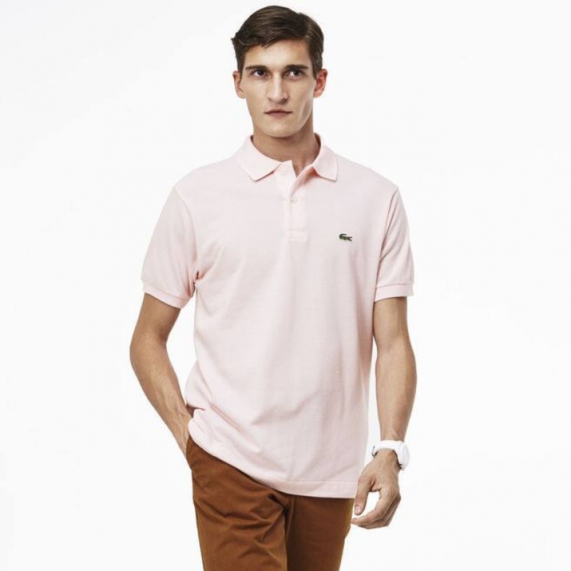 Men's Lacoste Original L.12.12 Petit Piqué Cotton Polo Shirts Light Pink | LSJ321849