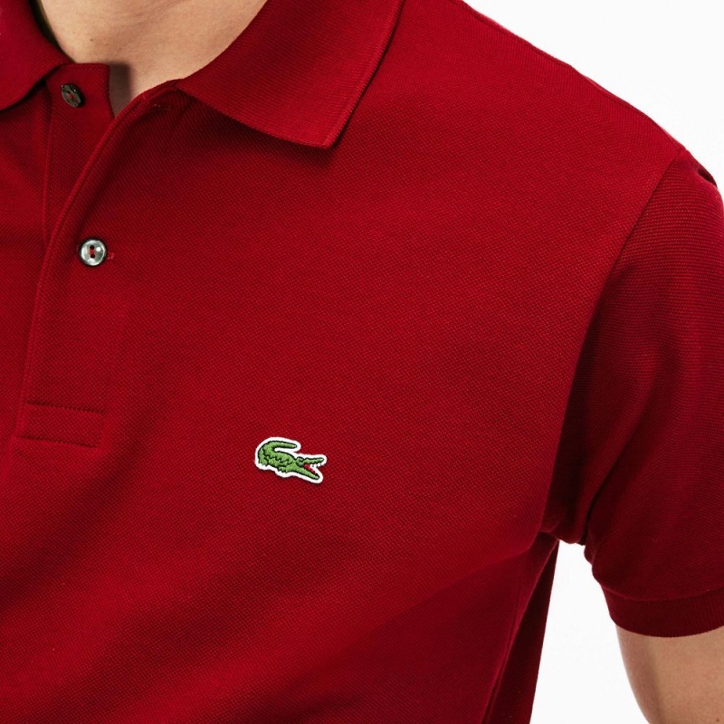 Men's Lacoste Original L.12.12 Petit Piqué Cotton Polo Shirts Bordeaux | CBQ501298