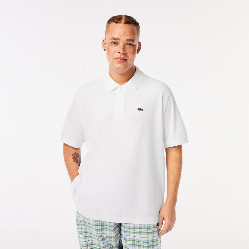 Men's Lacoste Original L.12.12 Petit Piqué Cotton Polo Shirts White | XOK145062