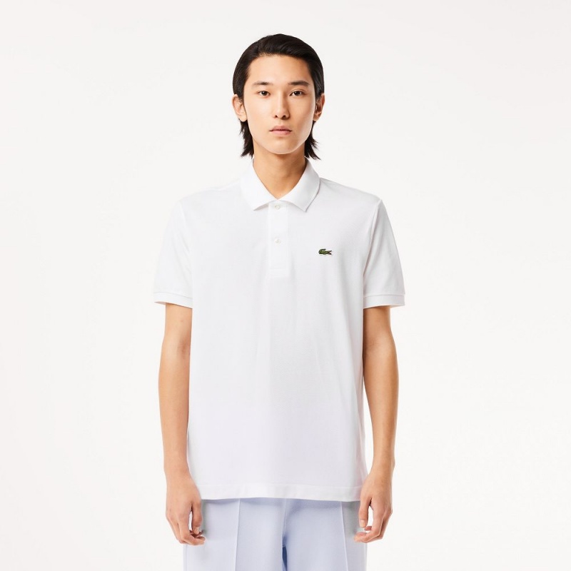 Men\'s Lacoste Original L.12.12 Petit Piqué Cotton Polo Shirts White | XOK145062