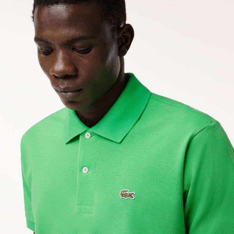 Men's Lacoste Original L.12.12 Petit Piqué Cotton Polo Shirts Green | YNK859246