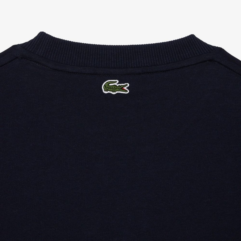 Men's Lacoste Oversize Fit Tennis Print T-Shirt Navy Blue | LJF758103