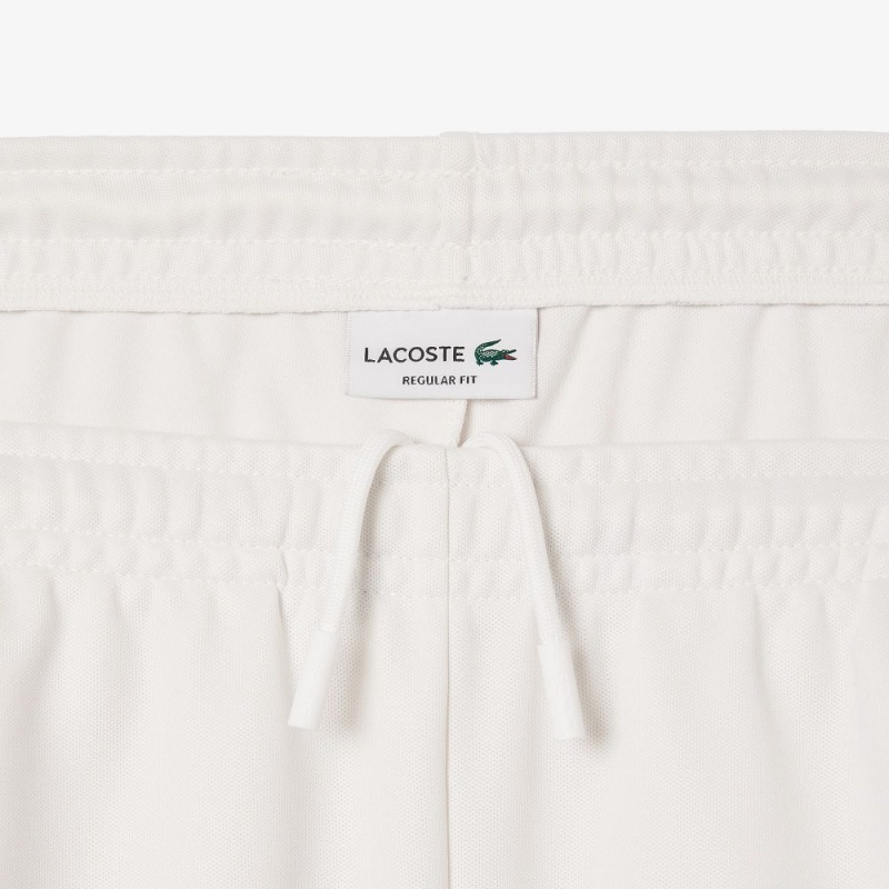 Men's Lacoste Paris Interlock Piqué Contrast Trim Shorts White | BPI384276