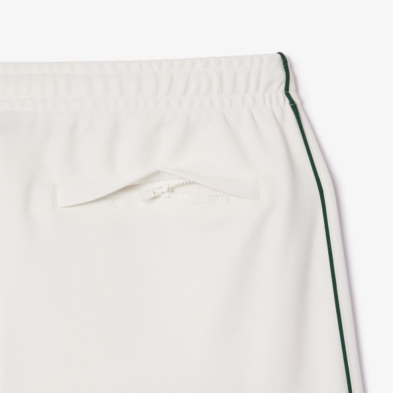 Men's Lacoste Paris Interlock Piqué Contrast Trim Shorts White | BPI384276