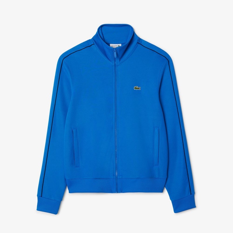 Men's Lacoste Paris Piqué Track Jackets Blue | DUR467258