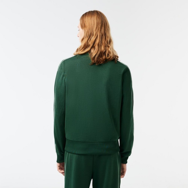 Men's Lacoste Paris Piqué Track Jackets Pine green | YDQ468795