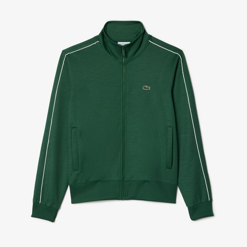 Men's Lacoste Paris Piqué Track Jackets Pine green | YDQ468795