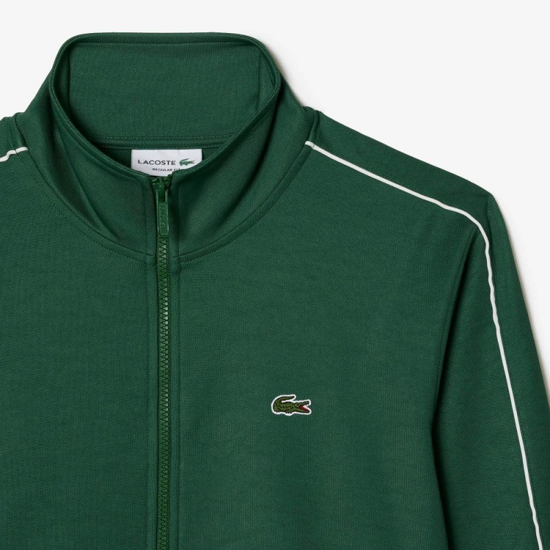 Men's Lacoste Paris Piqué Track Jackets Pine green | YDQ468795