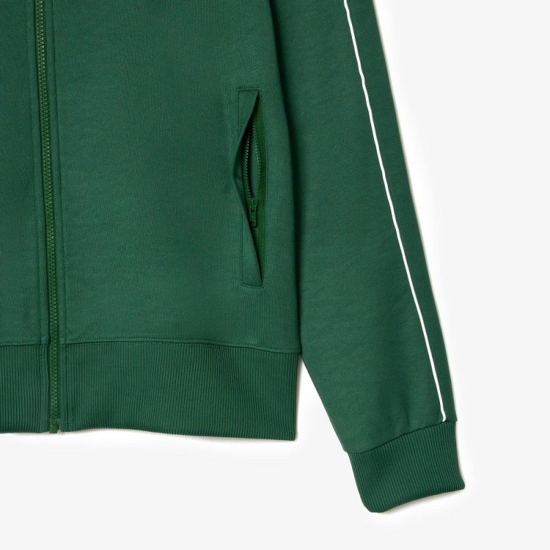 Men's Lacoste Paris Piqué Track Jackets Pine green | YDQ468795