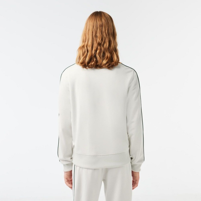 Men's Lacoste Paris Piqué Track Jackets White | XLK704152