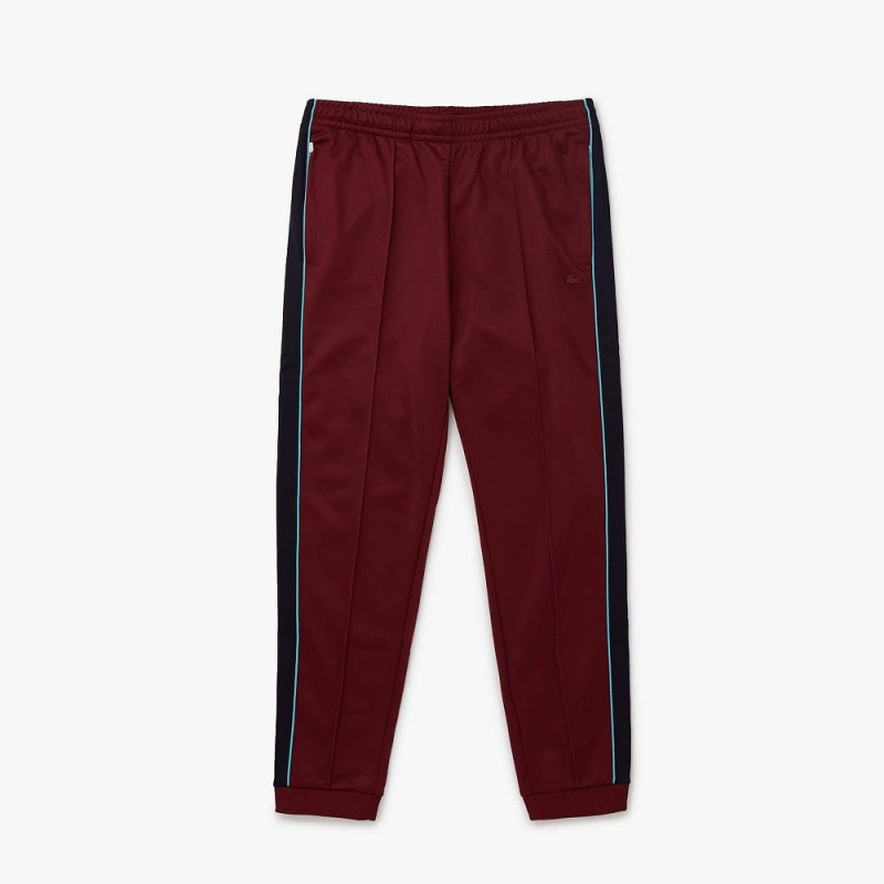 Men\'s Lacoste Paris Regular Fit Colorblock Sweatpants Bordeaux | GJL573264