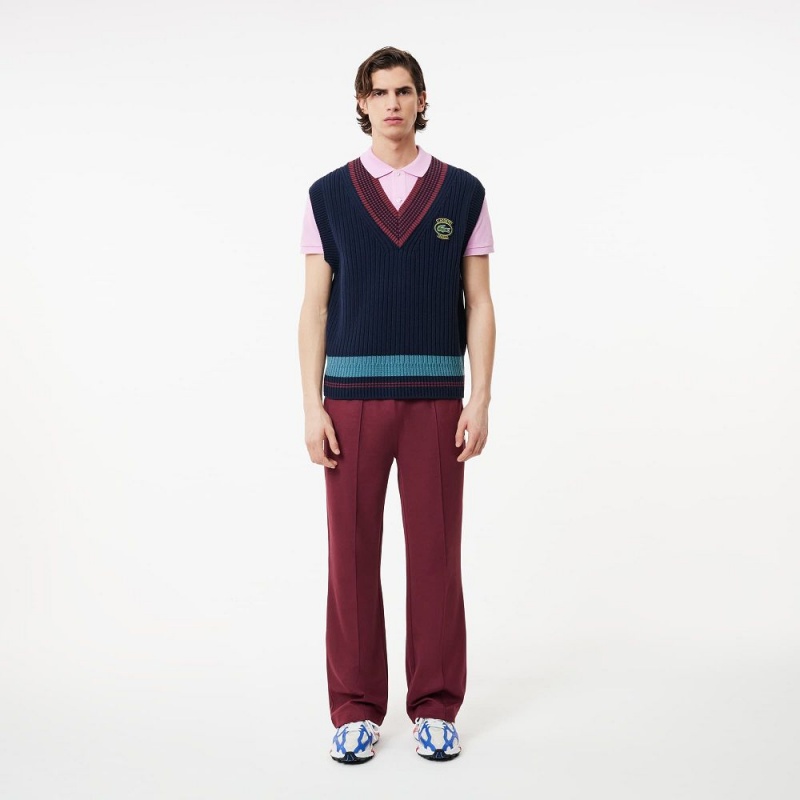 Men's Lacoste Paris Sweatpants Bordeaux | GFA632490