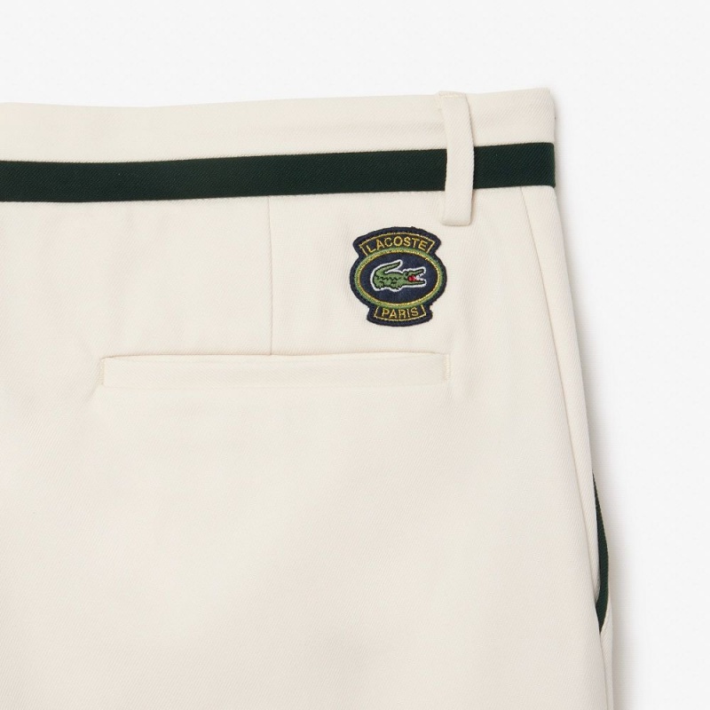 Men's Lacoste Polyviscose Badge Suit Pants White Green | JIB764520