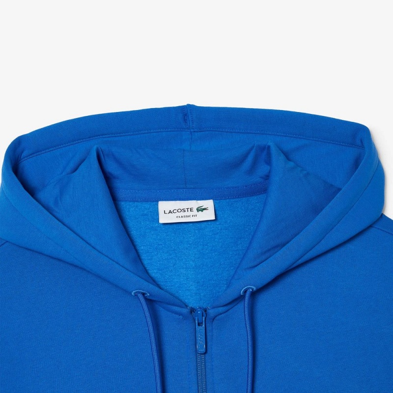 Men's Lacoste Printed Bands Zip-Up Hoodie Blue | JVF457123