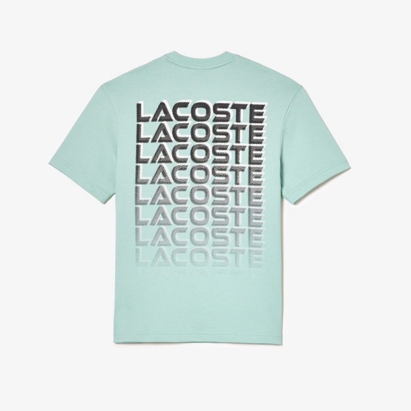 Men's Lacoste Printed Heavy Cotton Jersey T-Shirt Mint | SYN389750