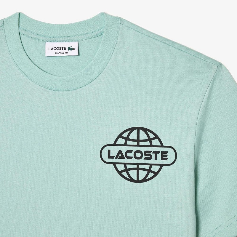 Men's Lacoste Printed Heavy Cotton Jersey T-Shirt Mint | SYN389750