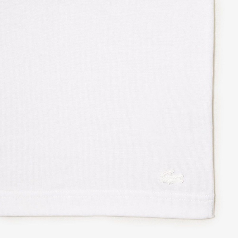 Men's Lacoste Printed Heavy Cotton Jersey T-Shirt White | LDJ014982