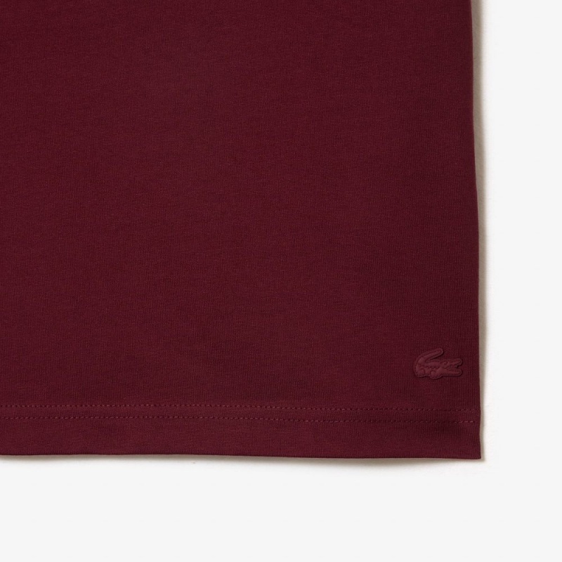 Men's Lacoste Printed Heavy Cotton Jersey T-Shirt Bordeaux | CAD689374