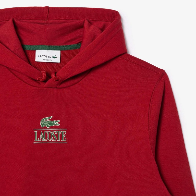 Men's Lacoste Printed Hoodie Bordeaux | MZV513984