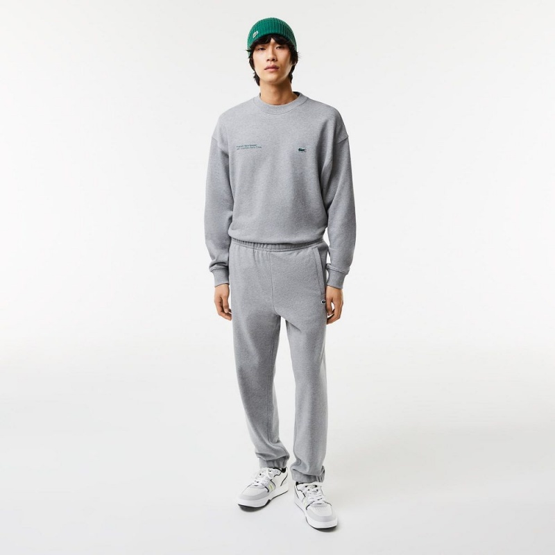 Men's Lacoste Printed Sweatpants Grey Chine | GNR084256