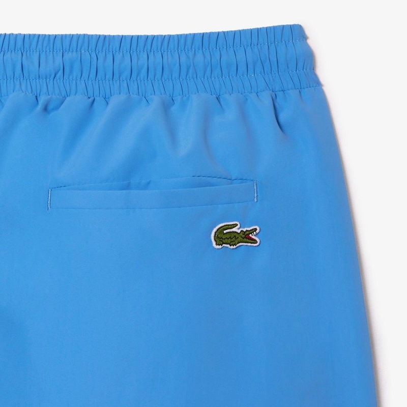 Men's Lacoste Quick-Dry Lined Swim Trunks Ethereal blue | DAU076421