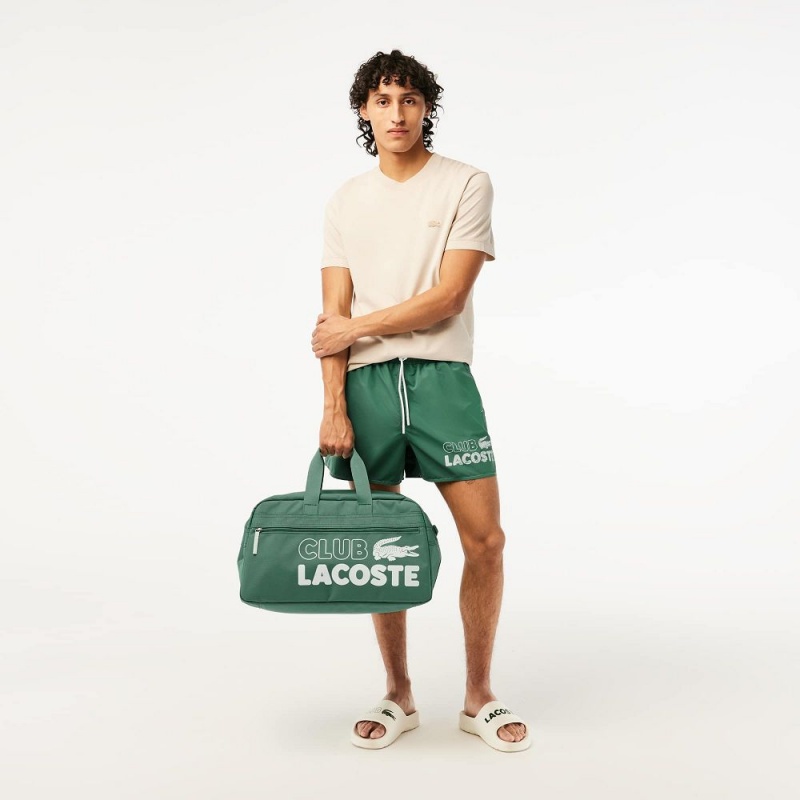 Men's Lacoste Quick-Dry Lined Swim Trunks Khaki Green | NVD428130