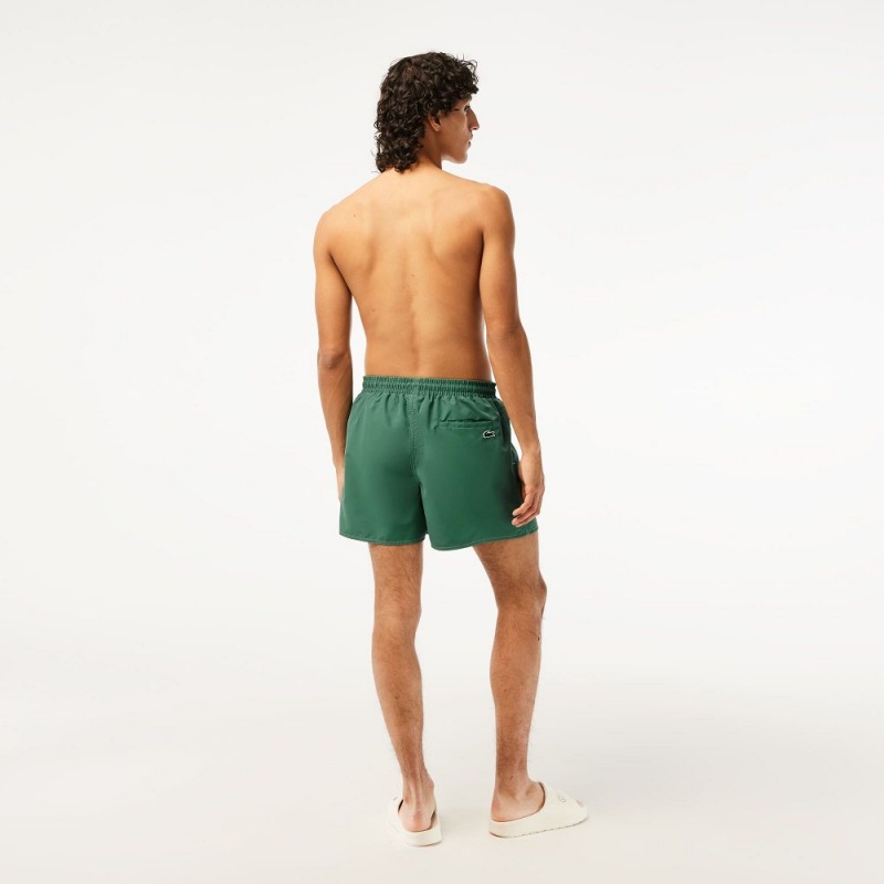 Men's Lacoste Quick-Dry Lined Swim Trunks Khaki Green | NVD428130