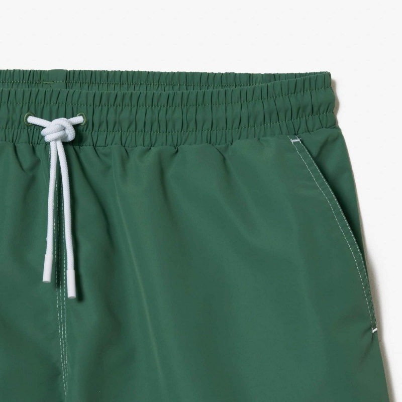 Men's Lacoste Quick-Dry Lined Swim Trunks Khaki Green | NVD428130