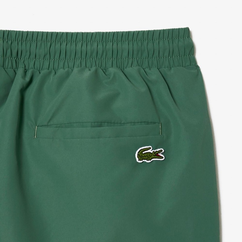 Men's Lacoste Quick-Dry Lined Swim Trunks Khaki Green | NVD428130