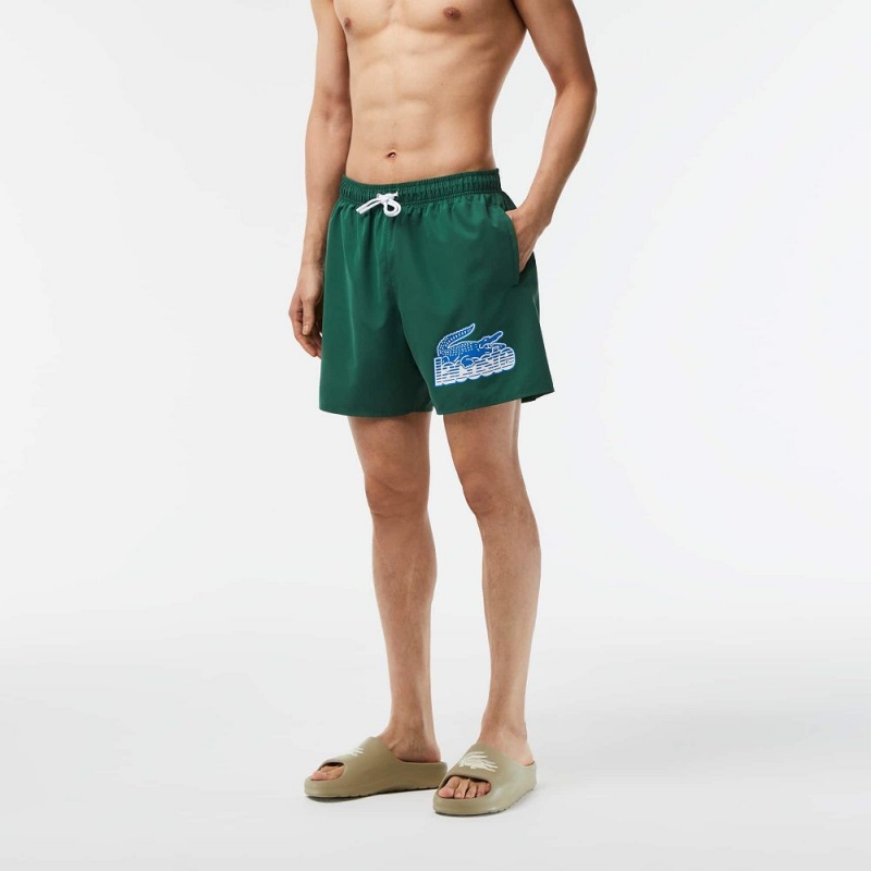 Men's Lacoste Quick-Dry with Travel Bag Swim Trunks Pine green | EFZ412370