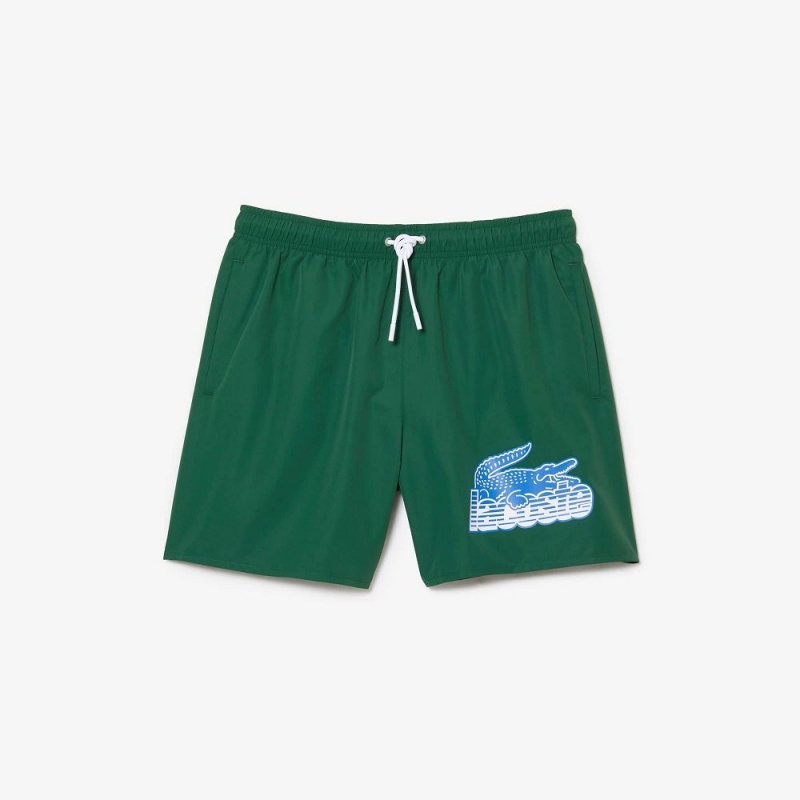 Men's Lacoste Quick-Dry with Travel Bag Swim Trunks Pine green | EFZ412370