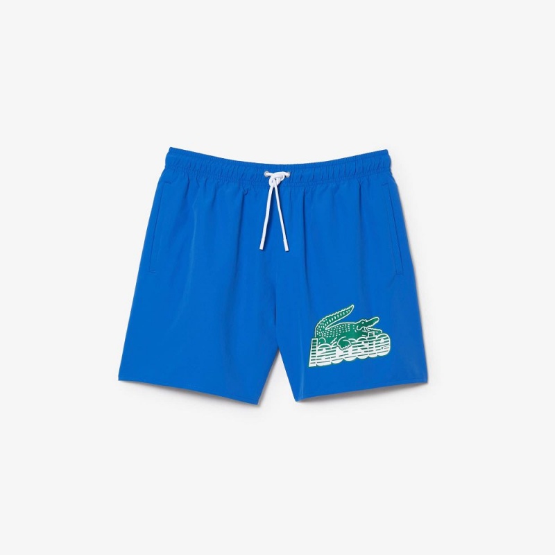 Men's Lacoste Quick-Dry with Travel Bag Swim Trunks Kingdom Blue | HBC507924