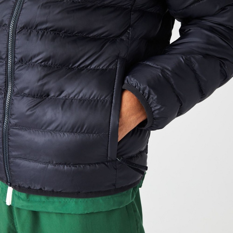 Men's Lacoste Quilted Jackets Abysm blue | PER915780