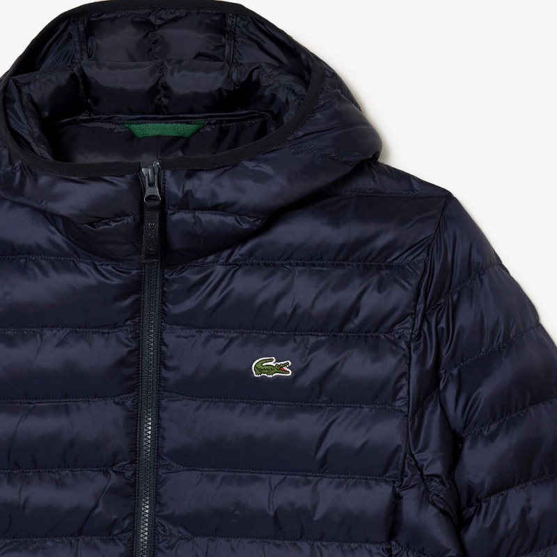 Men's Lacoste Quilted Jackets Abysm blue | PER915780