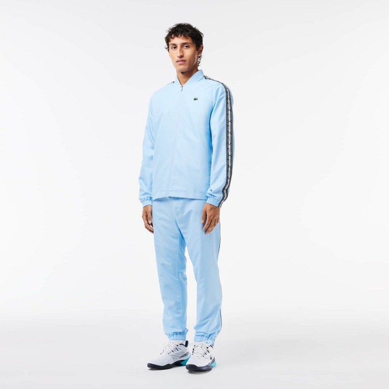 Men\'s Lacoste Recycled Fabric Tennis Tracksuits Pastel blue | EGY312069