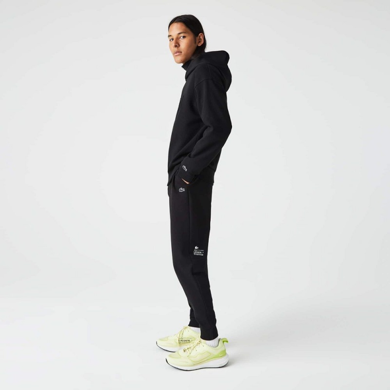 Men's Lacoste Reflective Print Joggers Black | DKH520683