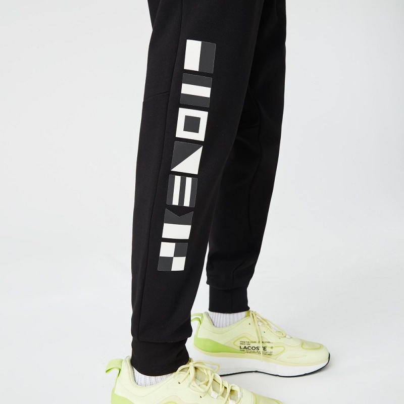 Men's Lacoste Reflective Print Joggers Black | DKH520683