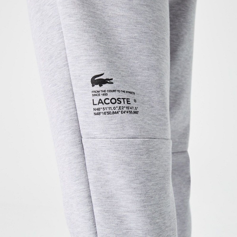 Men's Lacoste Reflective Print Joggers Grey Chine | NVD579184