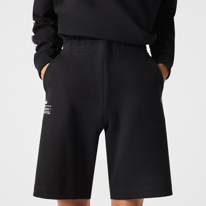 Men's Lacoste Reflective Print Shorts Black | NVI318546