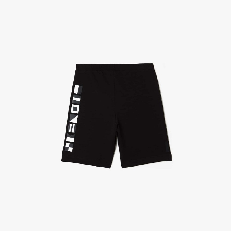 Men's Lacoste Reflective Print Shorts Black | NVI318546