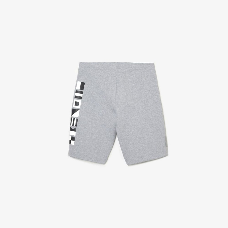 Men's Lacoste Reflective Print Shorts Grey Chine | YCB439601