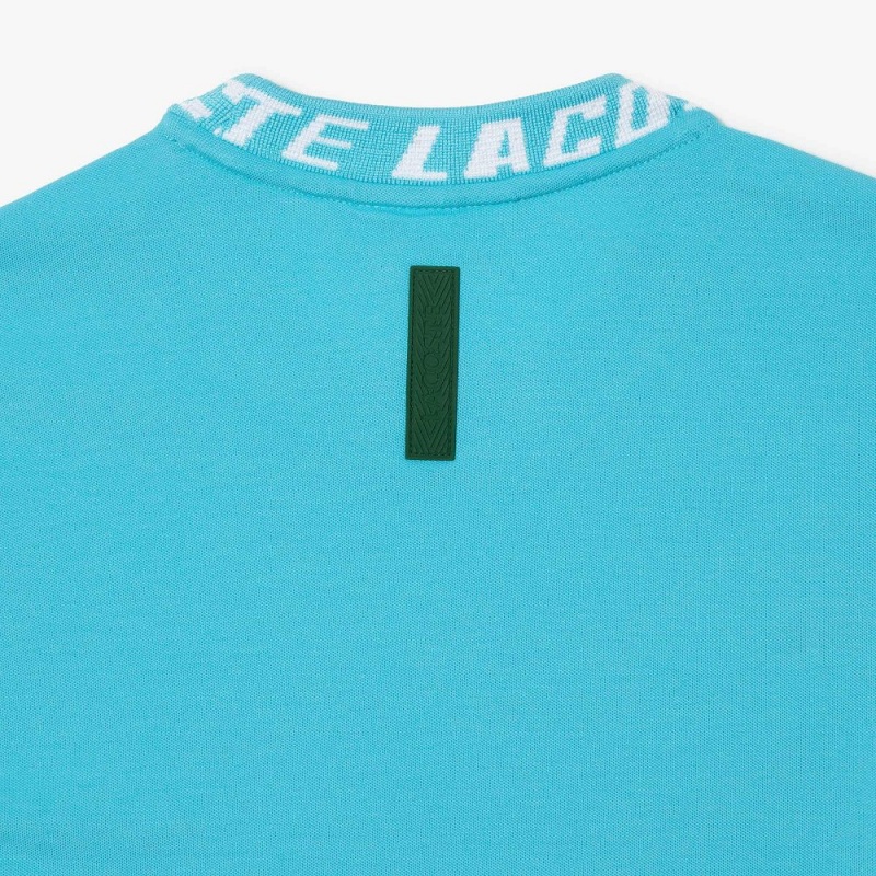 Men's Lacoste Regular Fit Branded Collar T-Shirt Blue | RKU340268