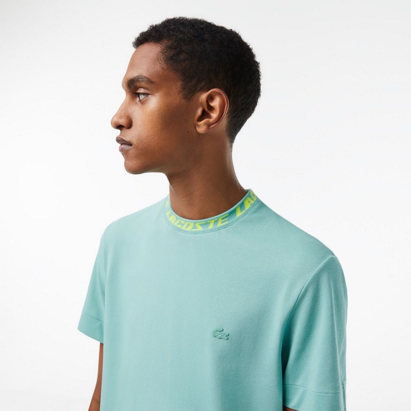 Men's Lacoste Regular Fit Branded Collar T-Shirt Green | ZCD071423