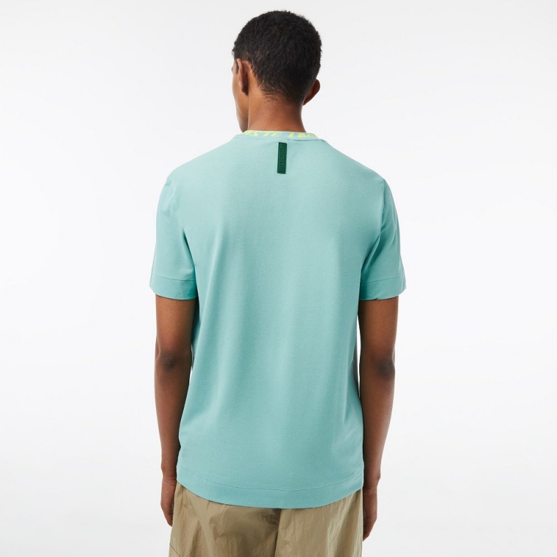 Men's Lacoste Regular Fit Branded Collar T-Shirt Green | ZCD071423