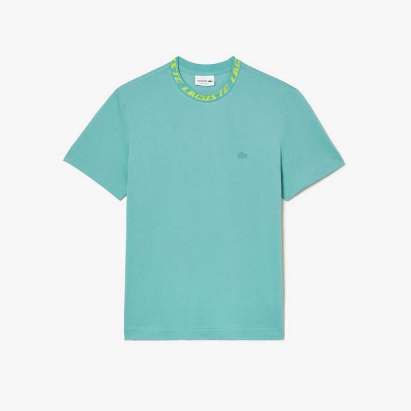 Men's Lacoste Regular Fit Branded Collar T-Shirt Green | ZCD071423