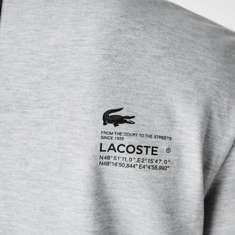 Men's Lacoste Regular Fit Branded Piqué T-Shirt Grey Chine | DCV586072