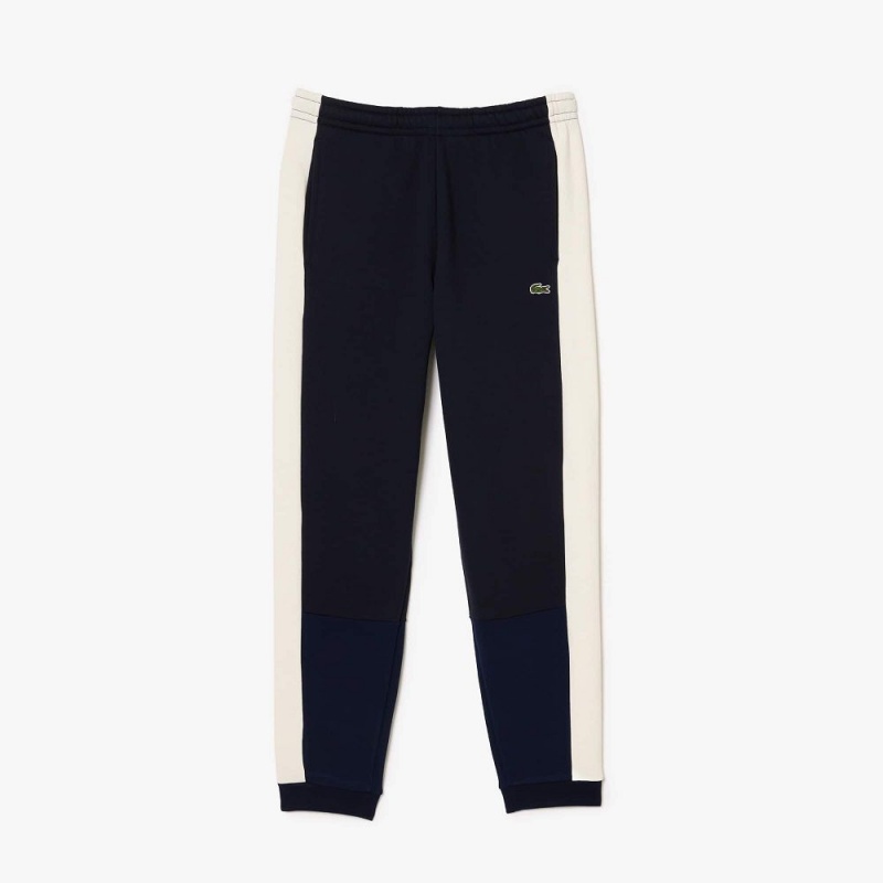 Men's Lacoste Regular Fit Colorblock Joggers Navy Blue White | TWV120639